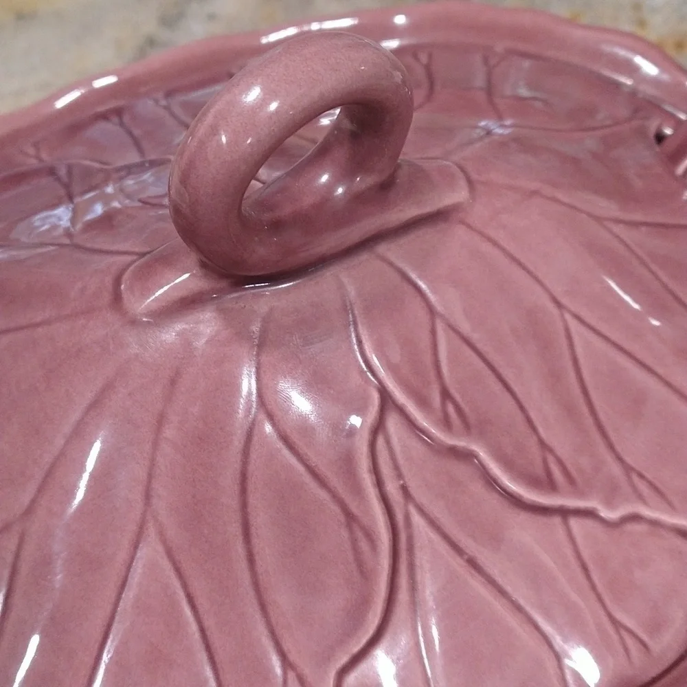 Metlox pottery eggplant purple cabbage lettuce ware vintage rare soup tureen